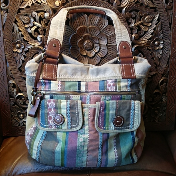 Fossil Handbags - FOSSIL Corduroy & Canvas Bag